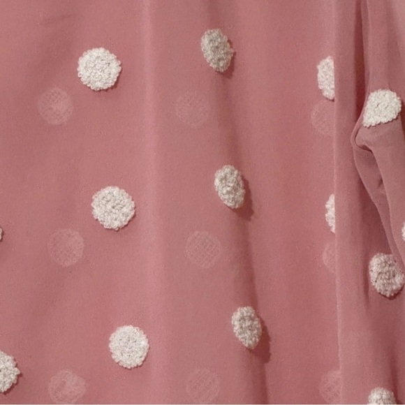 Elegant Sheer Blouse with White Polka Dots - Picture 3 of 5